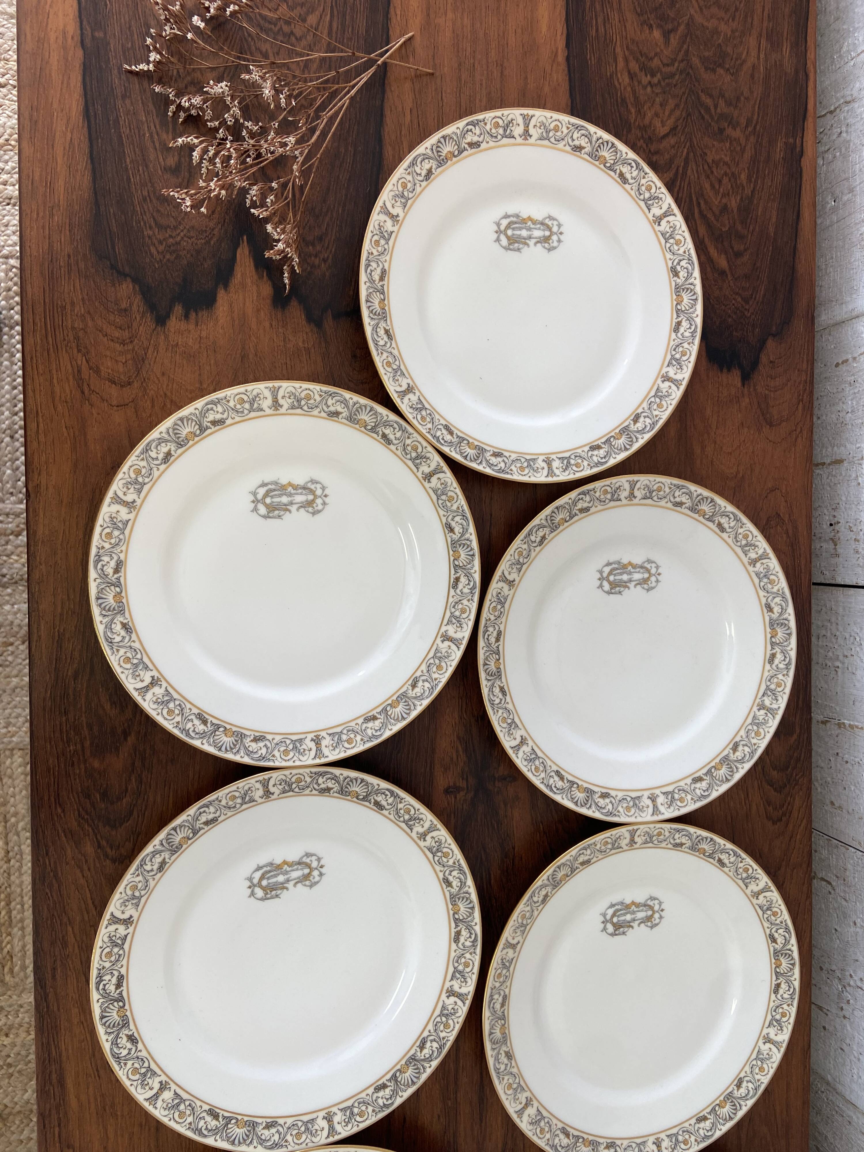 12 porcelain plates, 22cm diameter