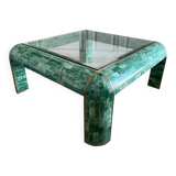 Coffee table in tessellated marble by Casa Bique 1970s Hollywood Regency (Karl Springer style)