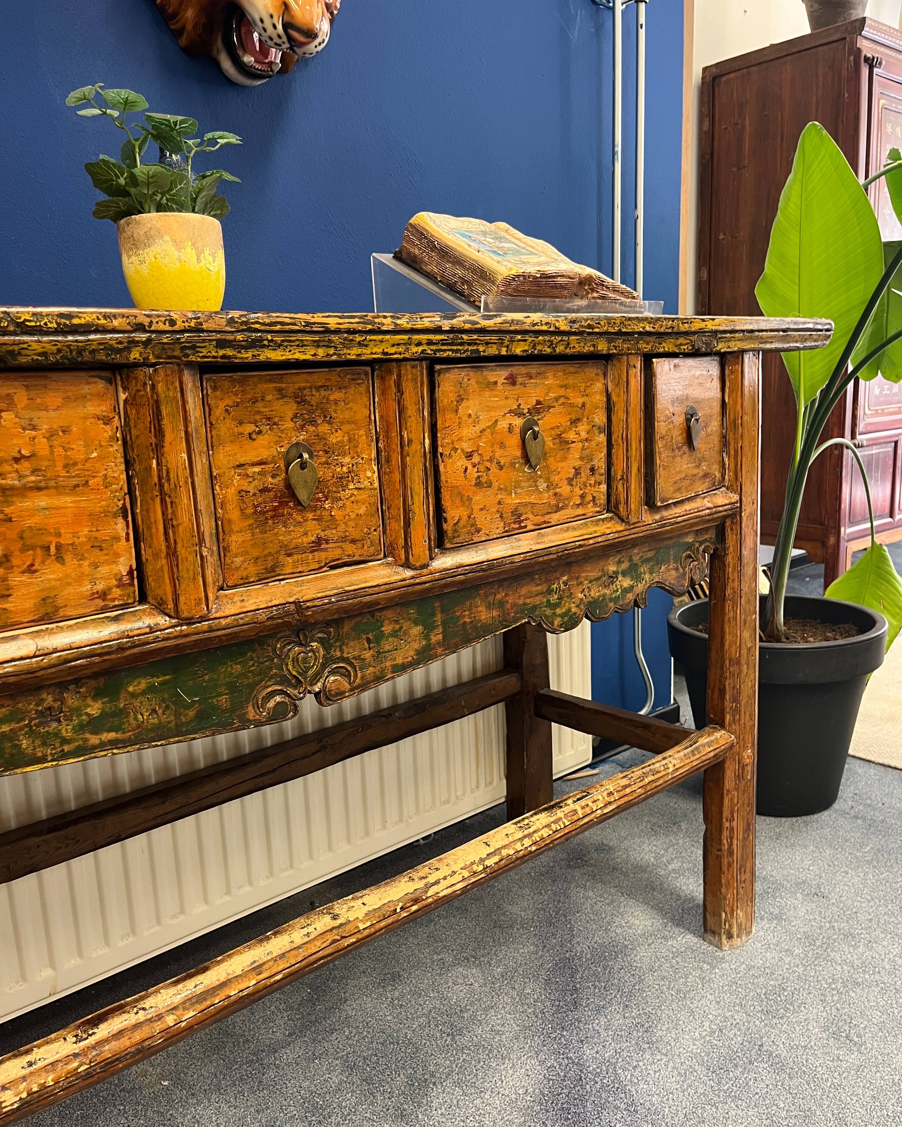 table console en bois ancien