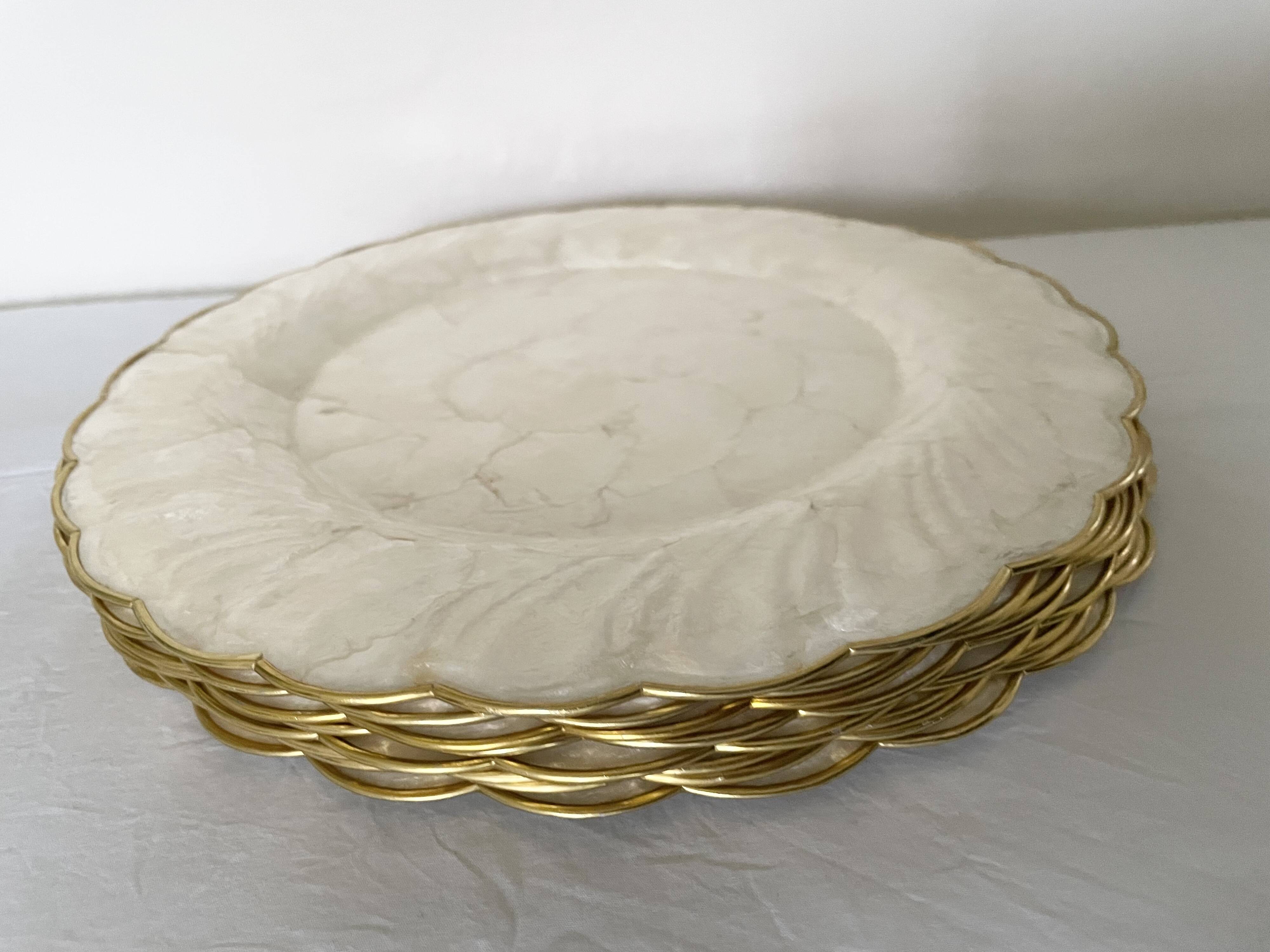 Mother-of-pearl and brass plates