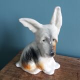 Dog signed Desvres Gabriel Fourmaintraux early 20th century