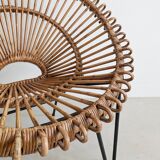 French Rattan Lounge Chair 1960s