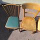 Set of 6 mismatched vintage wooden bistro chairs