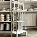 Library, white wooden sheet music cabinet.