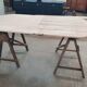 Old table on trestles