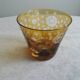 Cut crystal glass lined with amber color