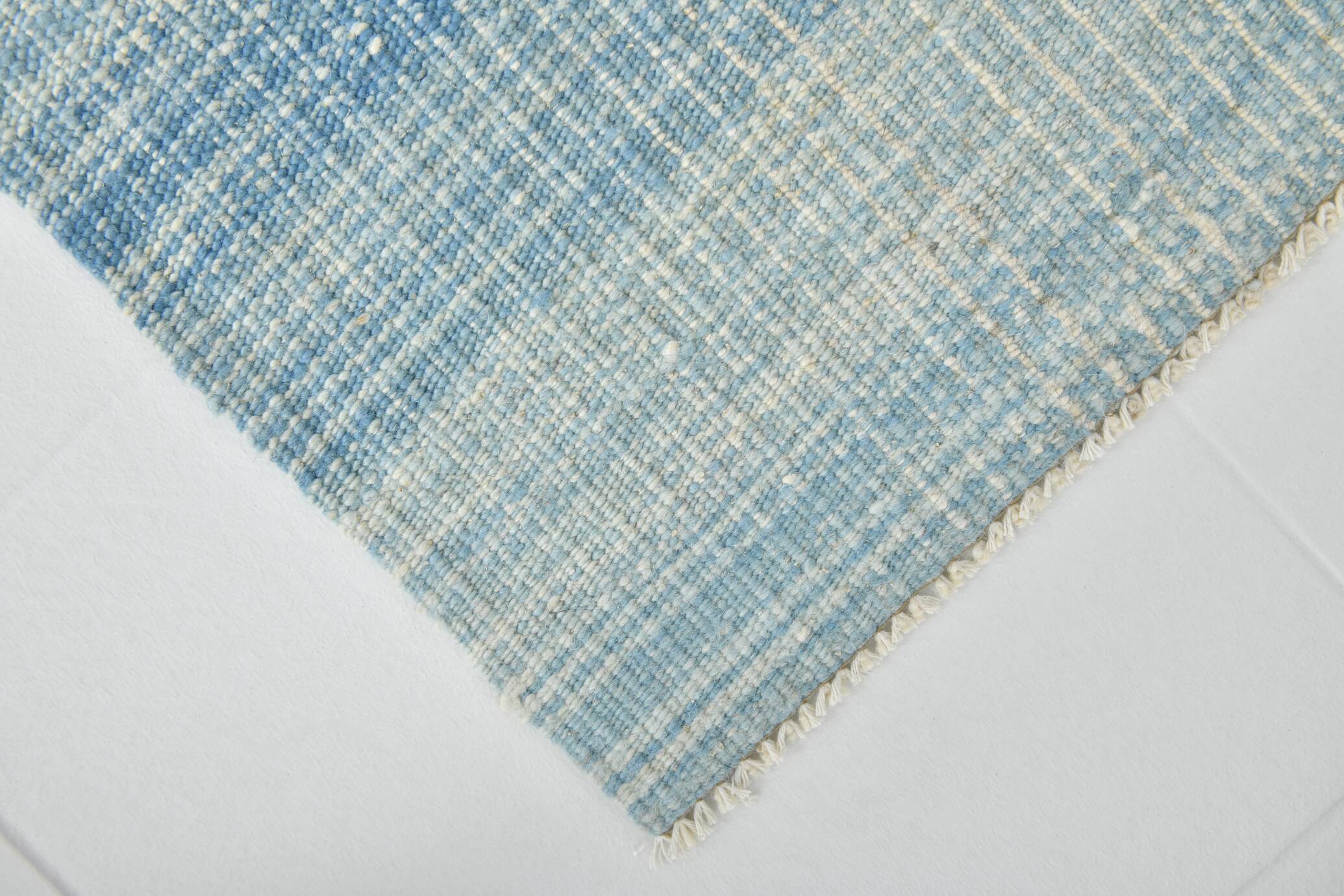 5x9 Blue & Beige Modern Kilim Rug, 147x288Cm