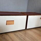 Ruf International Nightstands – Pair Mirrored Bedside Tables 1970s