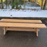 2 renovated oak farmhouse benches from the 20th century, 200cm.