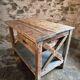 Vintage French industrial workbench – 1920s/1930s oak and pine table with drawer