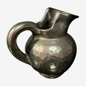 Vallauris pitcher in black enamelled ceramic
