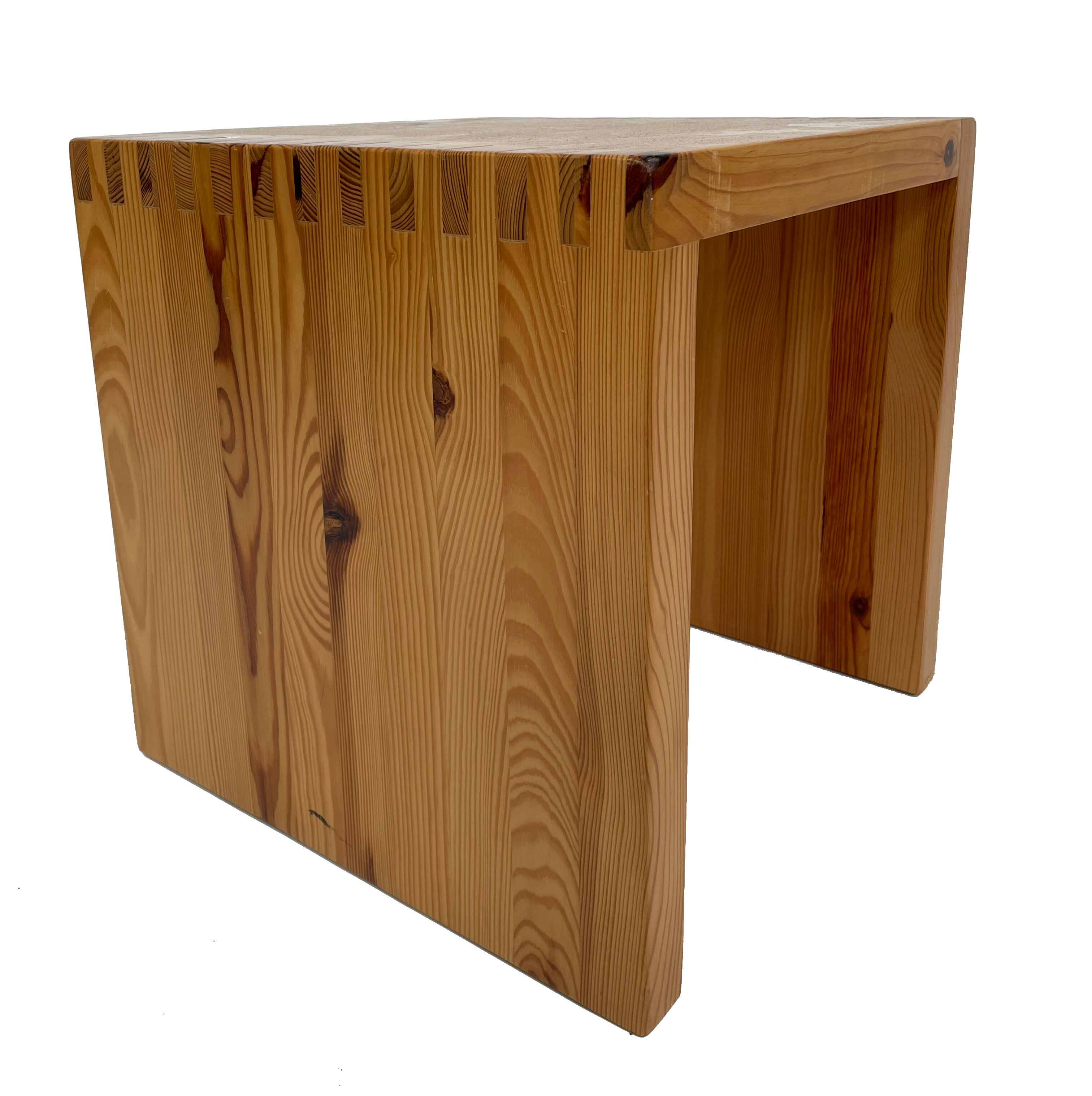 Vintage side table Ate van Apeldoorn, Pine wood 1970s