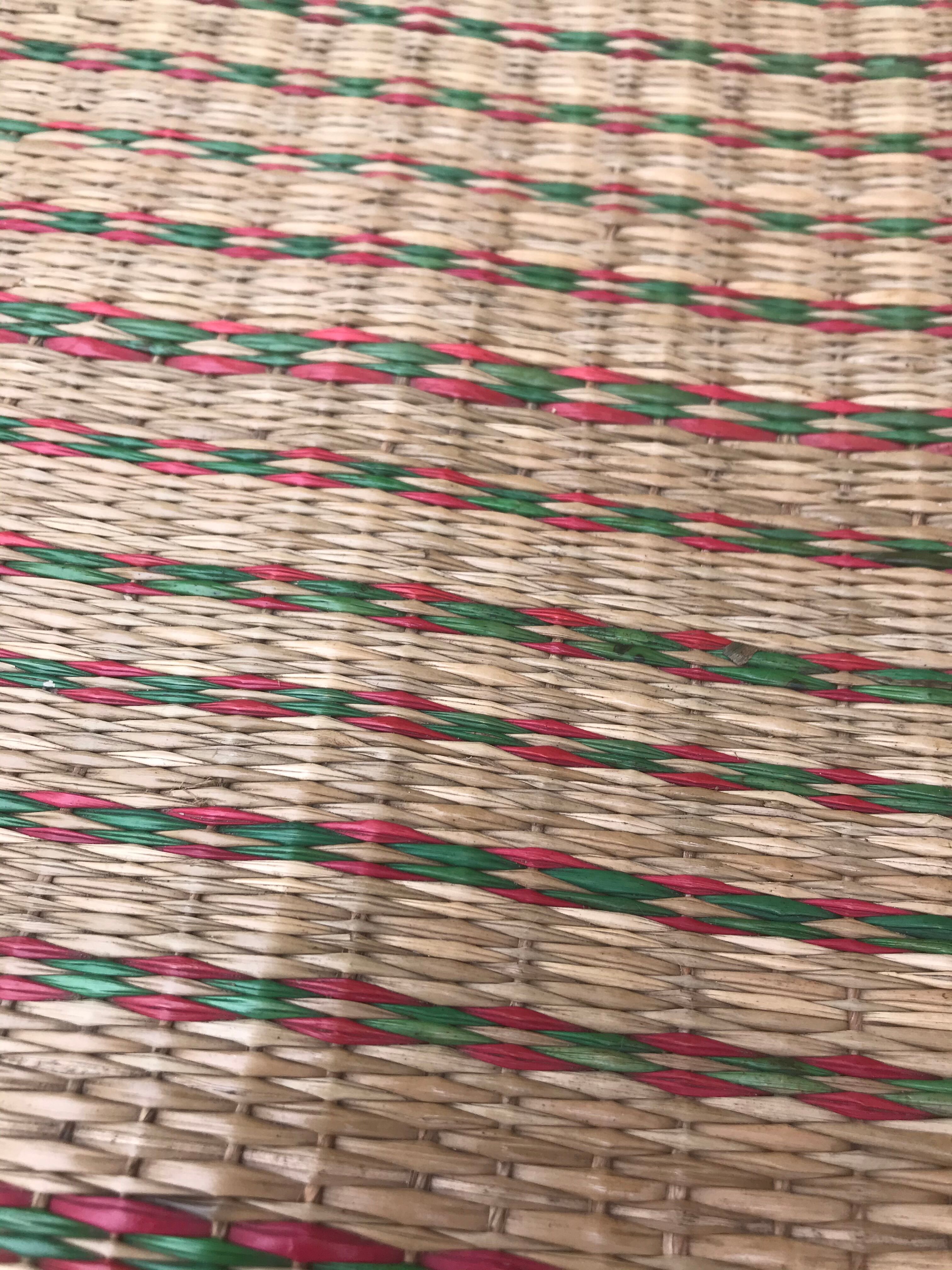 Rattan armchair with high back