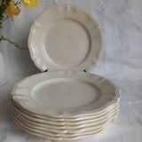 8 antique Sarreguemines ivory plates