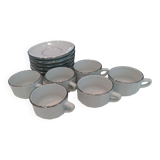 Set of six apilco coffee cups with saucers