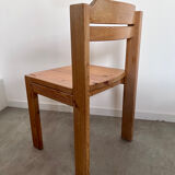 Table set and 8 chairs in solid Scandinavian pine ASKO vintage 80s