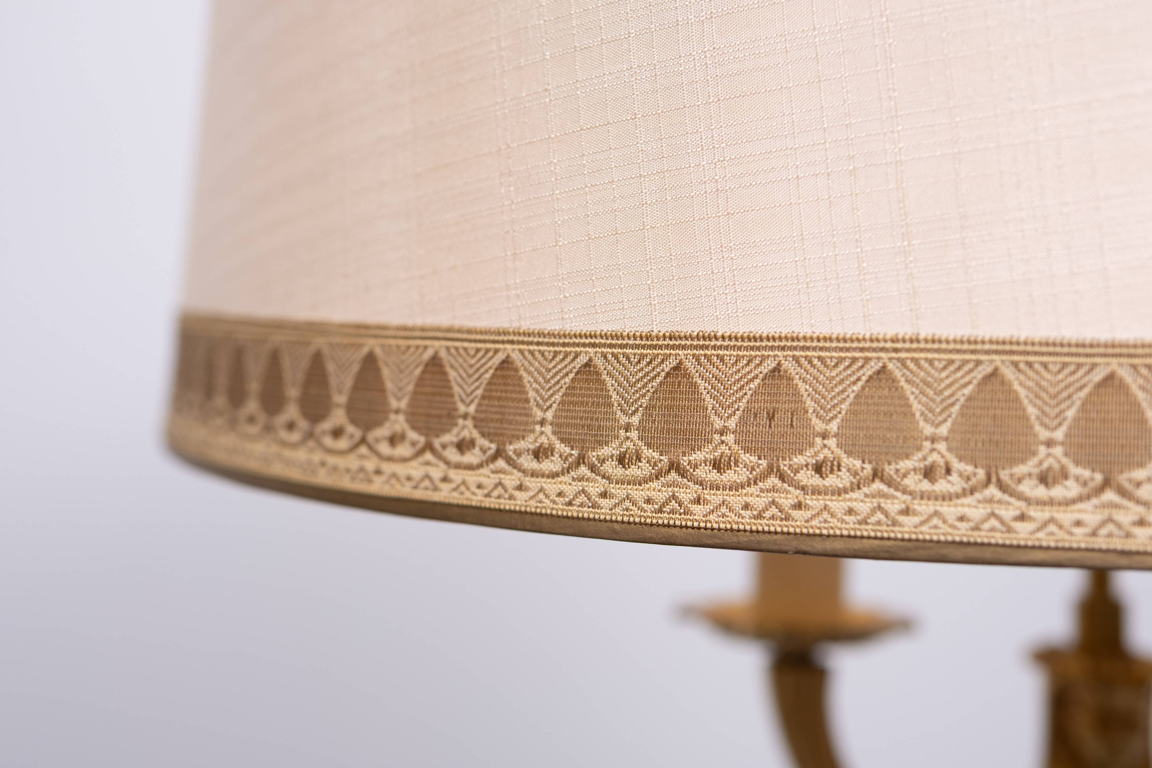 Lampadaire Empire en bronze doré, France, années 1950