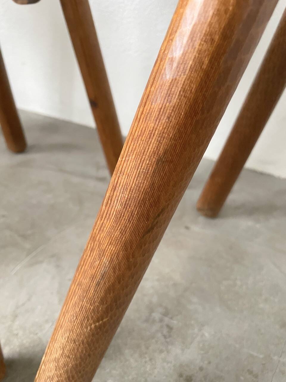Set of 4 Savoyard pine chairs from the 60s