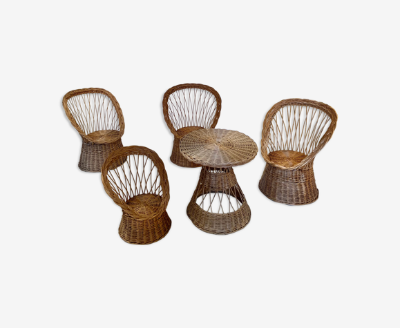 Vintage wicker living room 70s