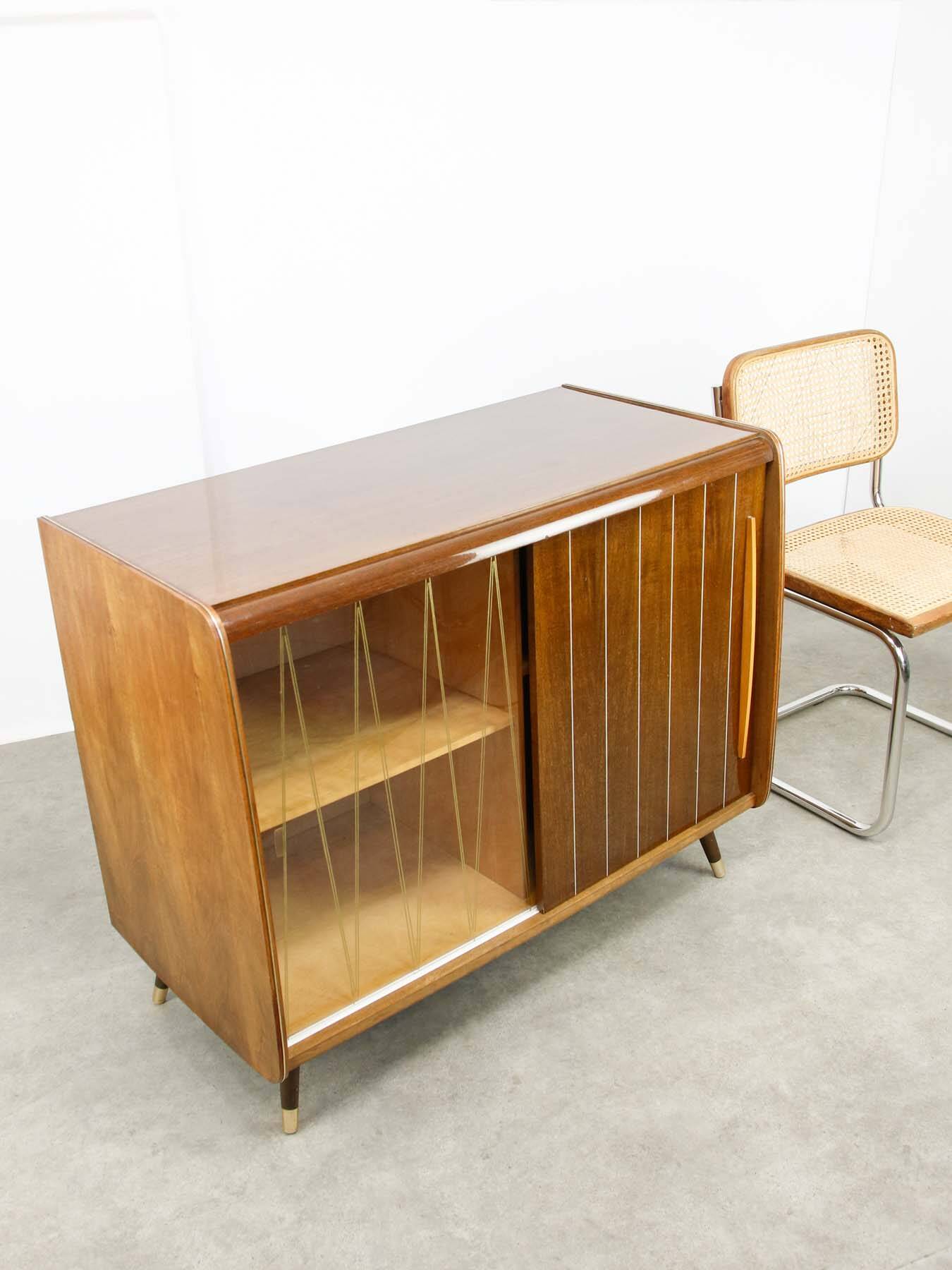Mid-Century Modern Turntable & LP Sideboard, 1960s