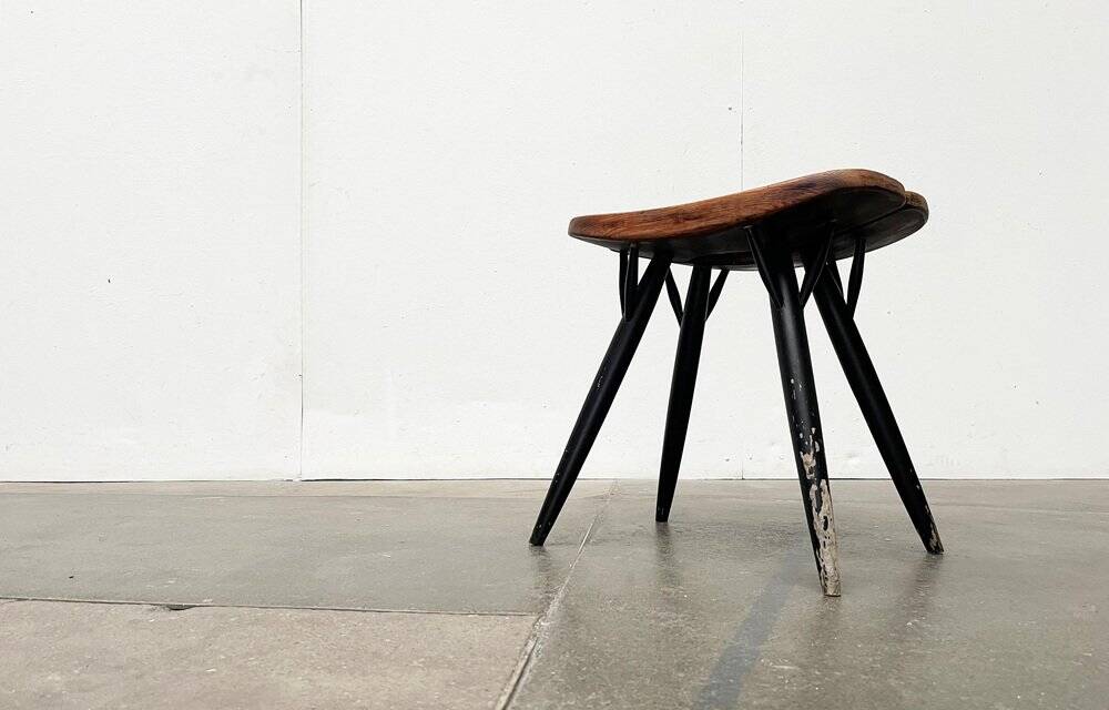 Pirkka stool mid-century by Ilmari Tapiovaara for Laukaan Puu