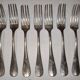 7 forks silver plated baguette christofle monogram J C before 1930