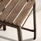 Tabouret industriel ancien en bois de pin et fer – Europe centrale, vers 1950
