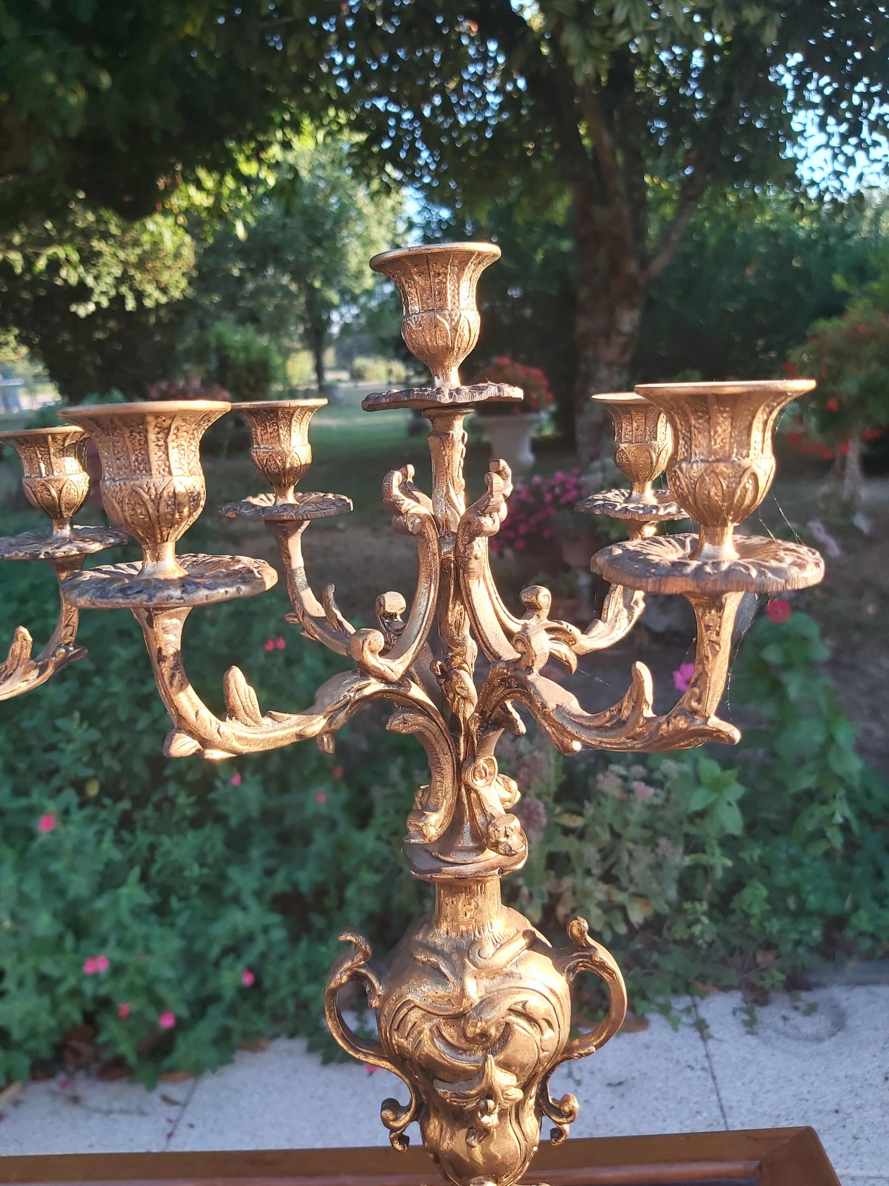 Pair of bronze candelabra nineteenth century