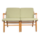 Danish 2-seater sofa in laminated beech and mahogany model AX by Peter Hvidt and Orla Molgaard-Nielsen for Fritz Hansen 1960