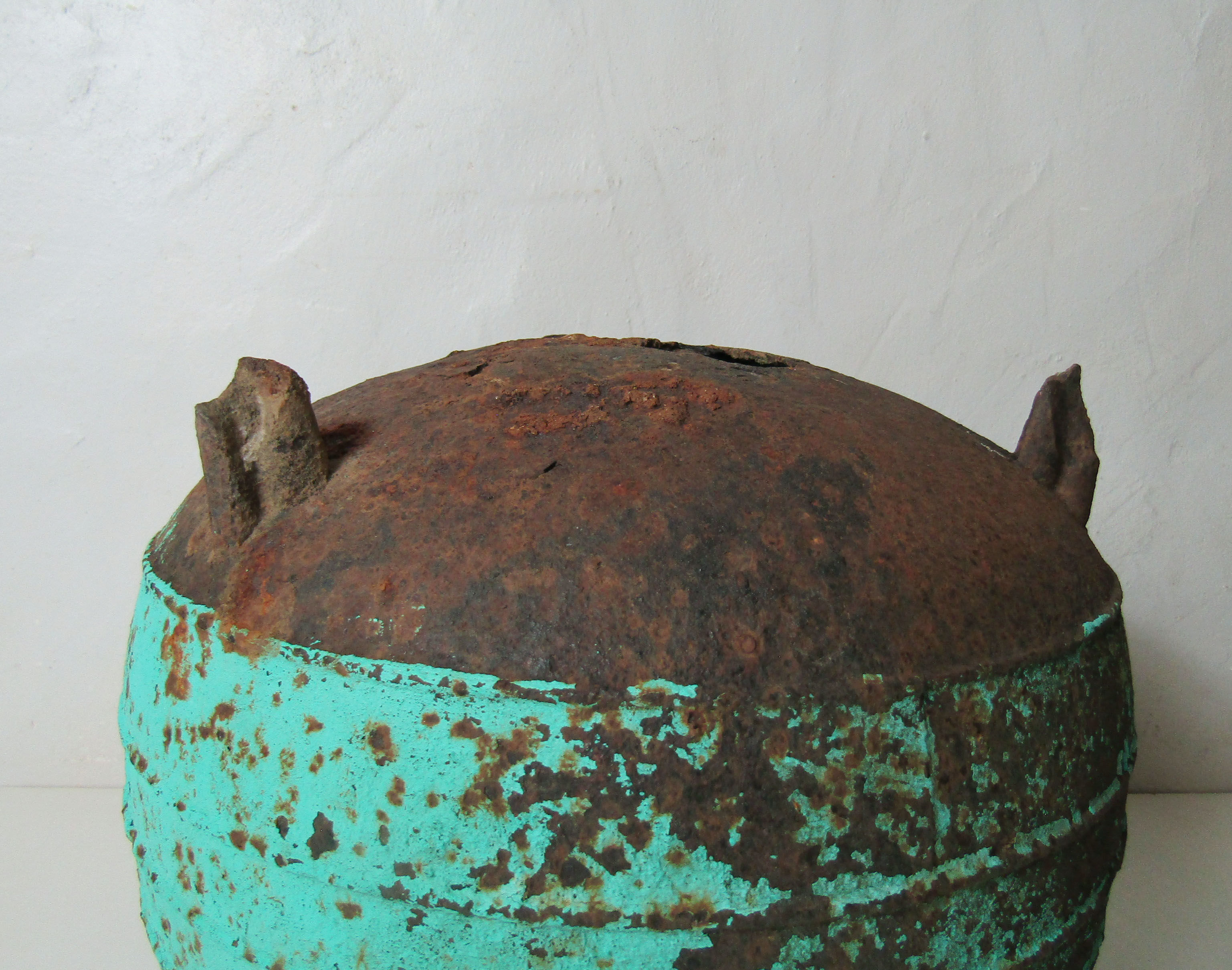 Old cast-iron cauldron