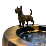 Vienna bronze tray with dog scottish terrier austria marble catchall