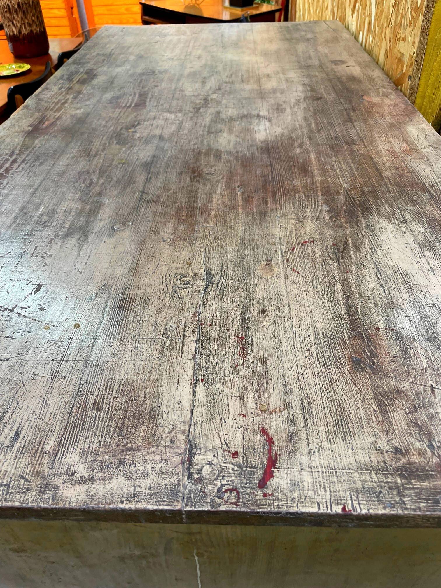 Old workshop furniture in good condition. 8 drawers and 2 drop-down doors, very