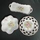 Ensemble trois céramiques décor floral Moustiers XXème