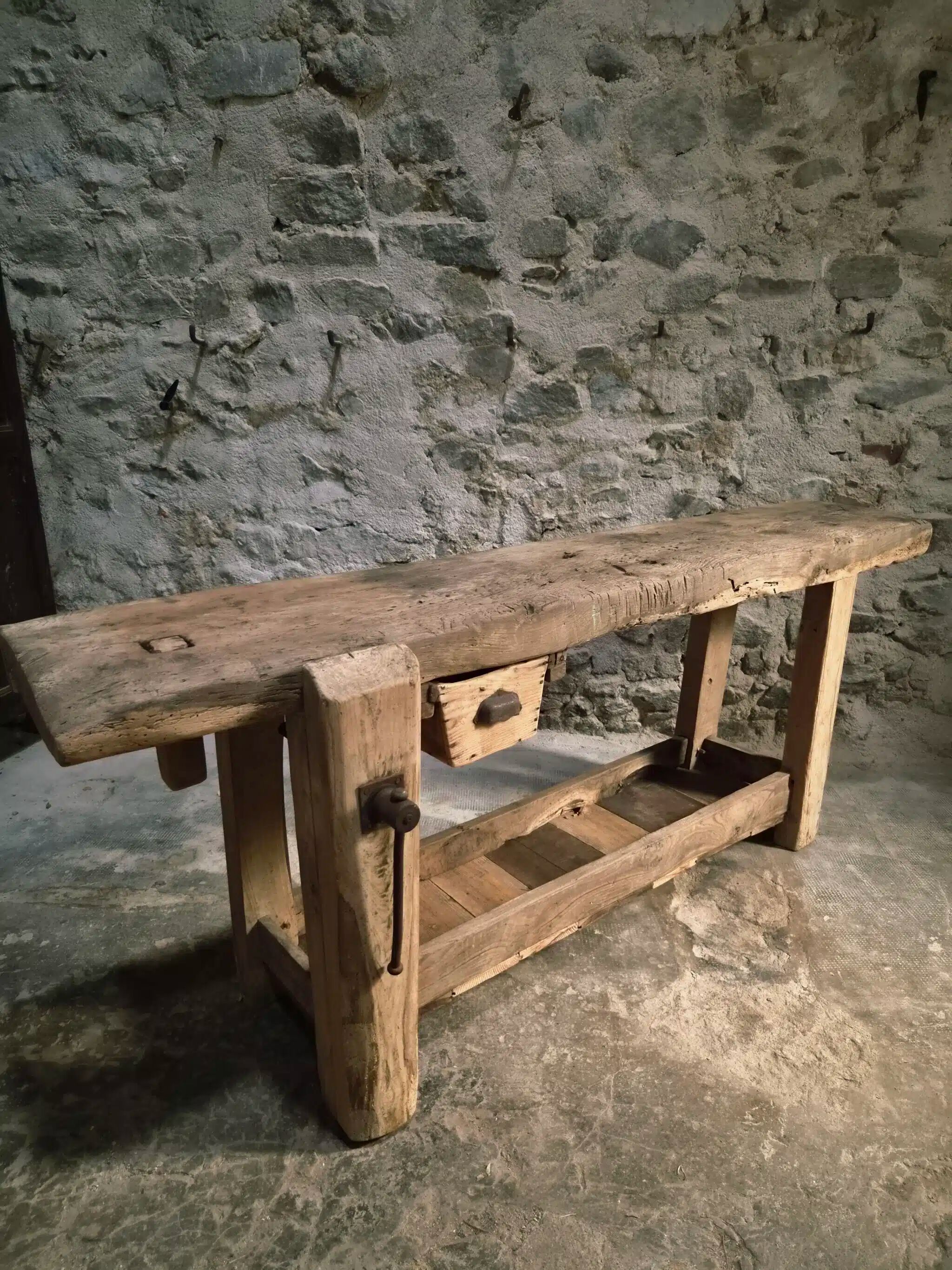 Ancient French oak table | Rustic console | 19th century