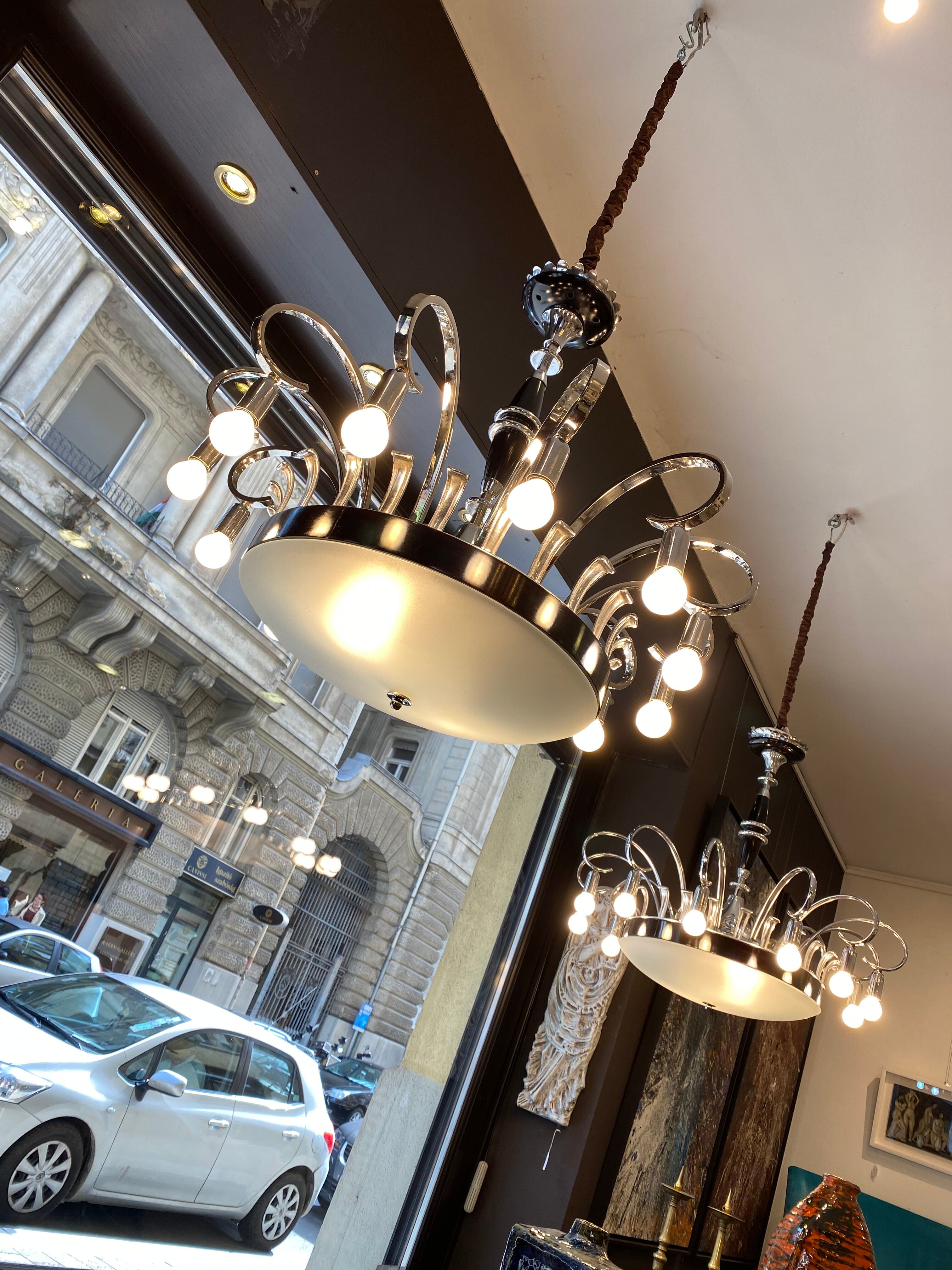 Pair of Art Deco Chandeliers