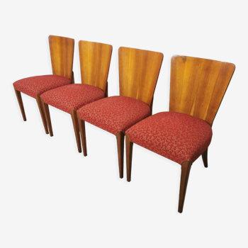 4 chaises de salle à manger art déco par Jindrich Halabala