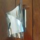 Vintage futuristic wall lamp in chrome sheet metal, space age 70s 80s.