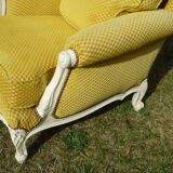 Set two chairs shabby chic fabric yellow
