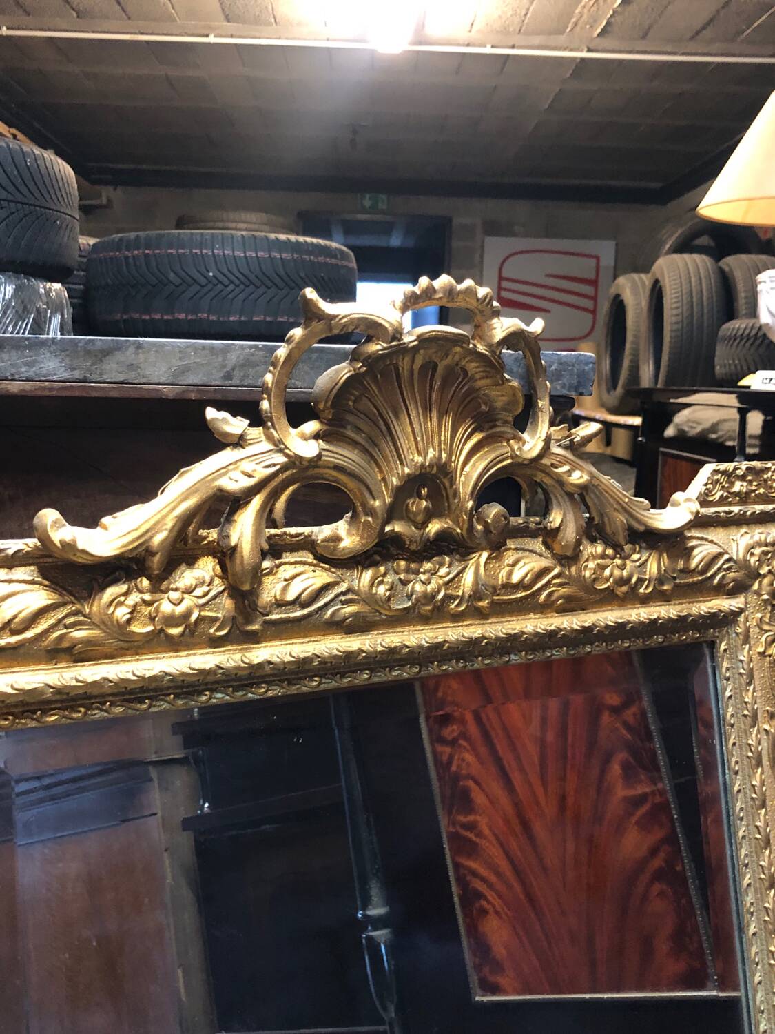 Antique Louis XV style mirror with pretty moldings