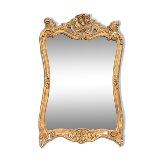 Golden wooden mirror 89 x 59 cm