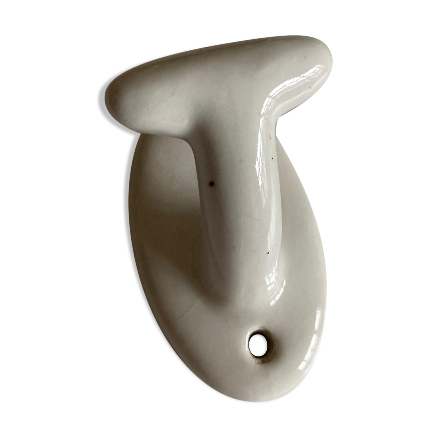 White ceramic bathroom hook 1960s