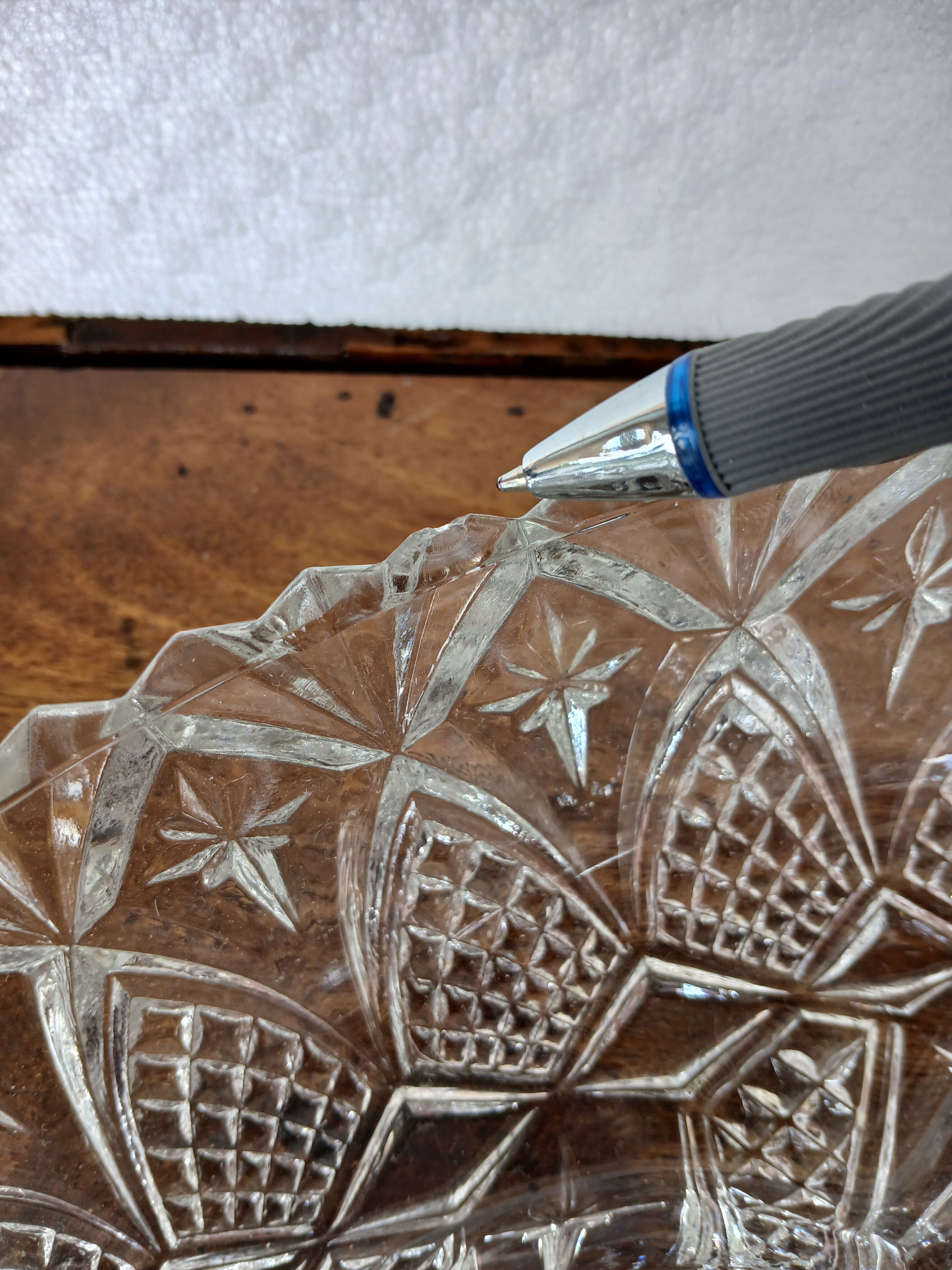 Vintage glass aperitif plate France