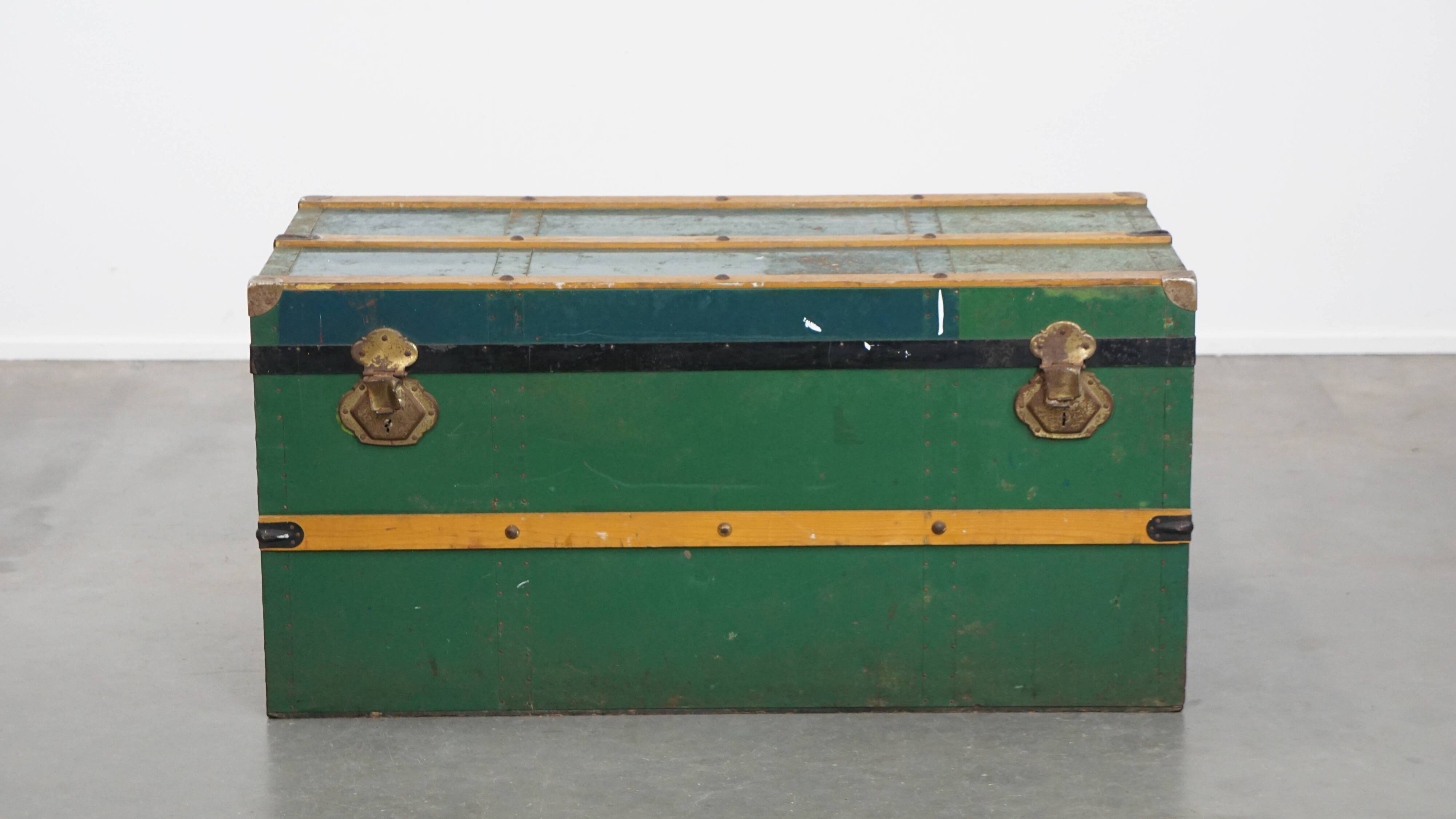 Large Antique Travel Trunk / Coffee Table from the Early 1900s with Handles