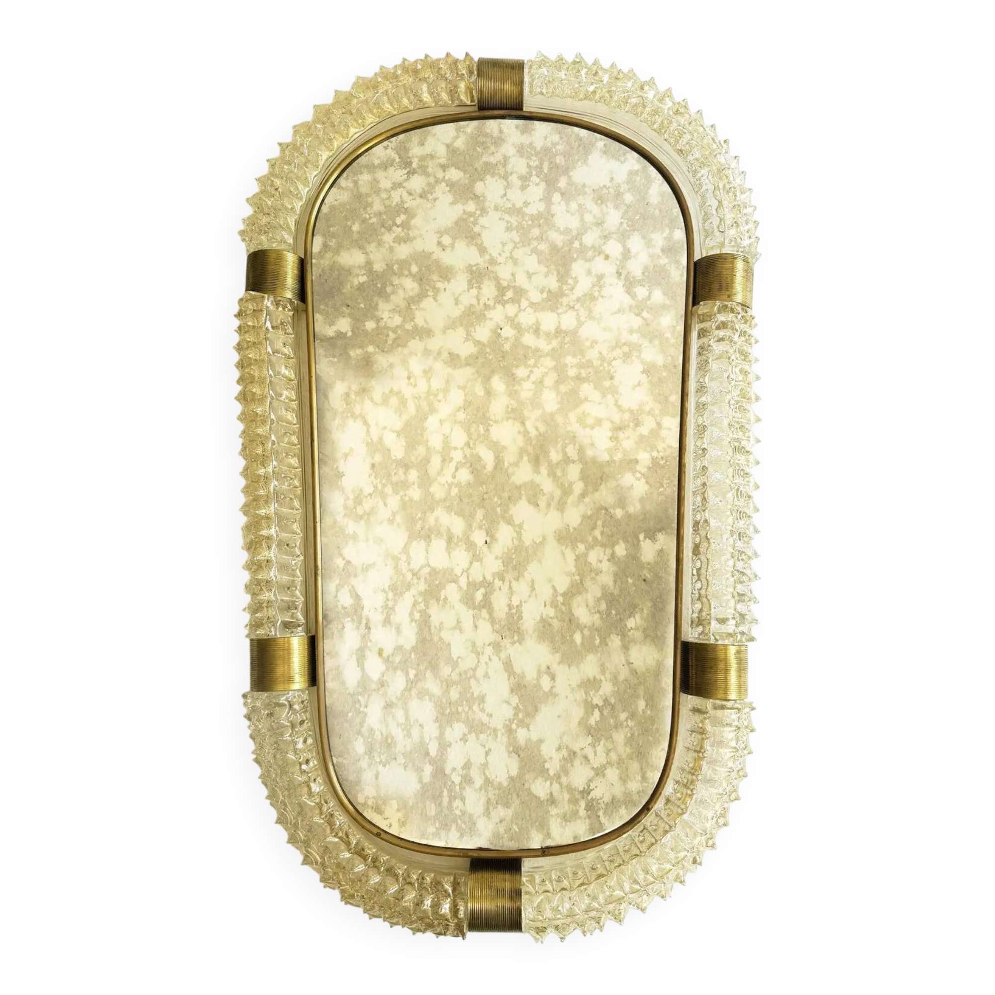 Venetian Luxury "Rostrato" Murano Glass Wall Mirror by Simoeng