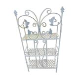 White folding wrought iron shelf