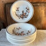 8 English deep plates Royal Tudor Crown Harvest
