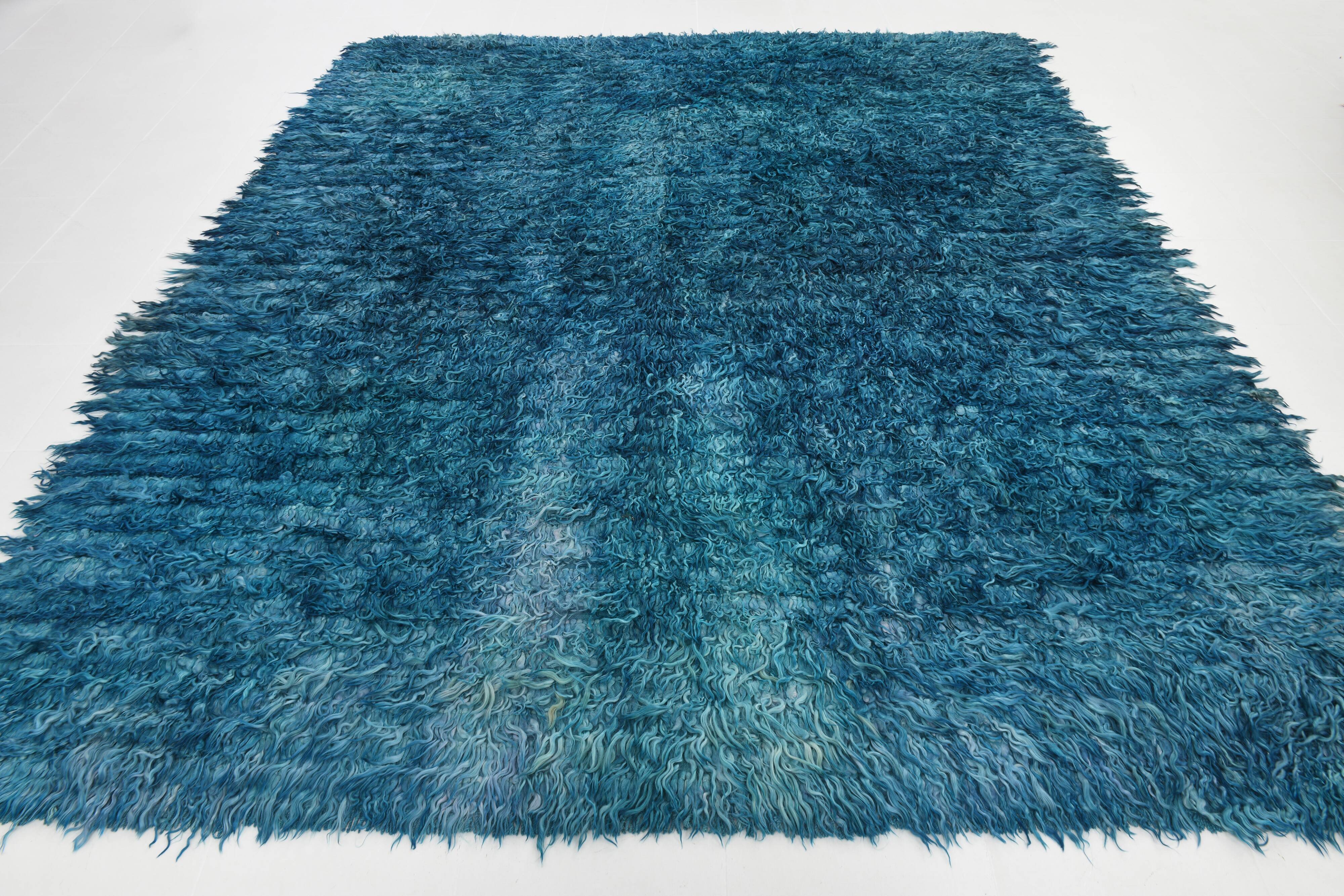 Long hairy bohemian kilim rug,268x325cm