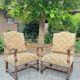 Pair of louis xiv period walnut armchairs, 17th century