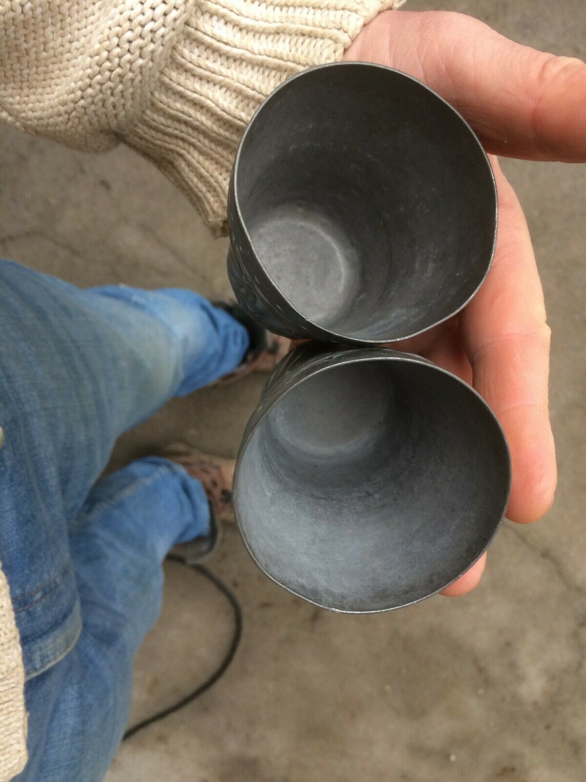 Pair of tin timbale circa 1900