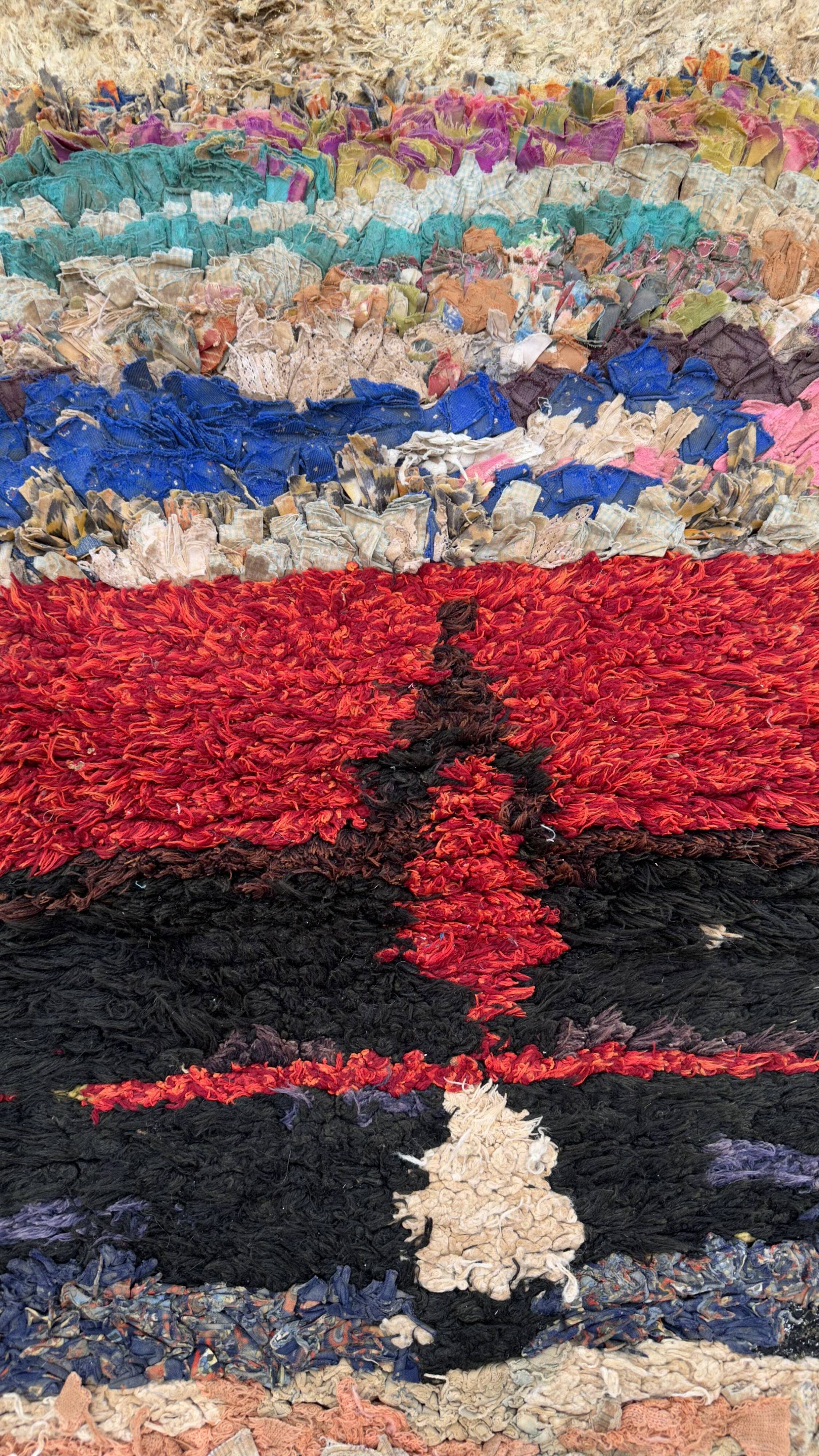 Colorful Boucherouite Moroccan rug - 68 x 116 cm